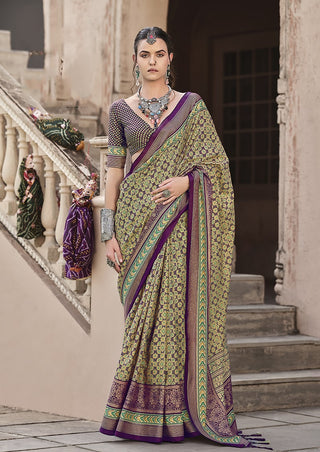 Monjolika Fashion Silk Patola Print Multi Colour Traditional Saree