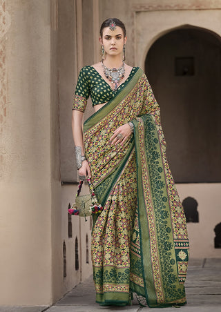 Monjolika Fashion Silk Patola Print Multi Colour Traditional Saree