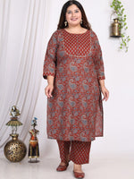 Thumbnail for Swasti Paisley Printed Regular Gotta Patti Pure Cotton Kurta with Trousers & With Dupatta