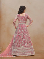 Thumbnail for Monjolika Fashion Pink Color Embroidered Santoon Net Salwar Suit