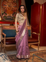 Thumbnail for Monjolika Fashion Onion Pink Chiffon Weaving Trendy Saree