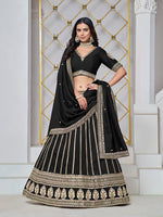 Thumbnail for Monjolika Fashion Embroidered Art Silk Trendy Lehenga Choli In Black