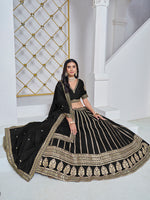 Thumbnail for Monjolika Fashion Embroidered Art Silk Trendy Lehenga Choli In Black