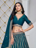 Thumbnail for Monjolika Fashion Embroidered Art Silk Trendy Lehenga Choli In Teal