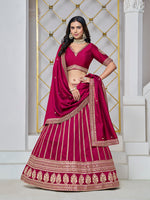 Thumbnail for Monjolika Fashion Embroidered Art Silk Trendy Lehenga Choli In Rani Pink