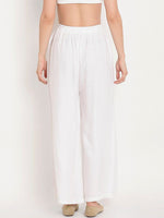 Thumbnail for TAG 7 Women White Solid Flared Palazzos