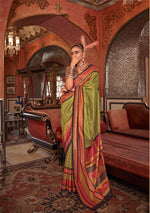 Thumbnail for Monjolika Fashion Silk Weaving Zari Light Green Traditional Saree