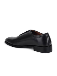 Thumbnail for LOUIS STITCH Men Jet Black Egyptian Crust Leather Wholecut Derby Shoes