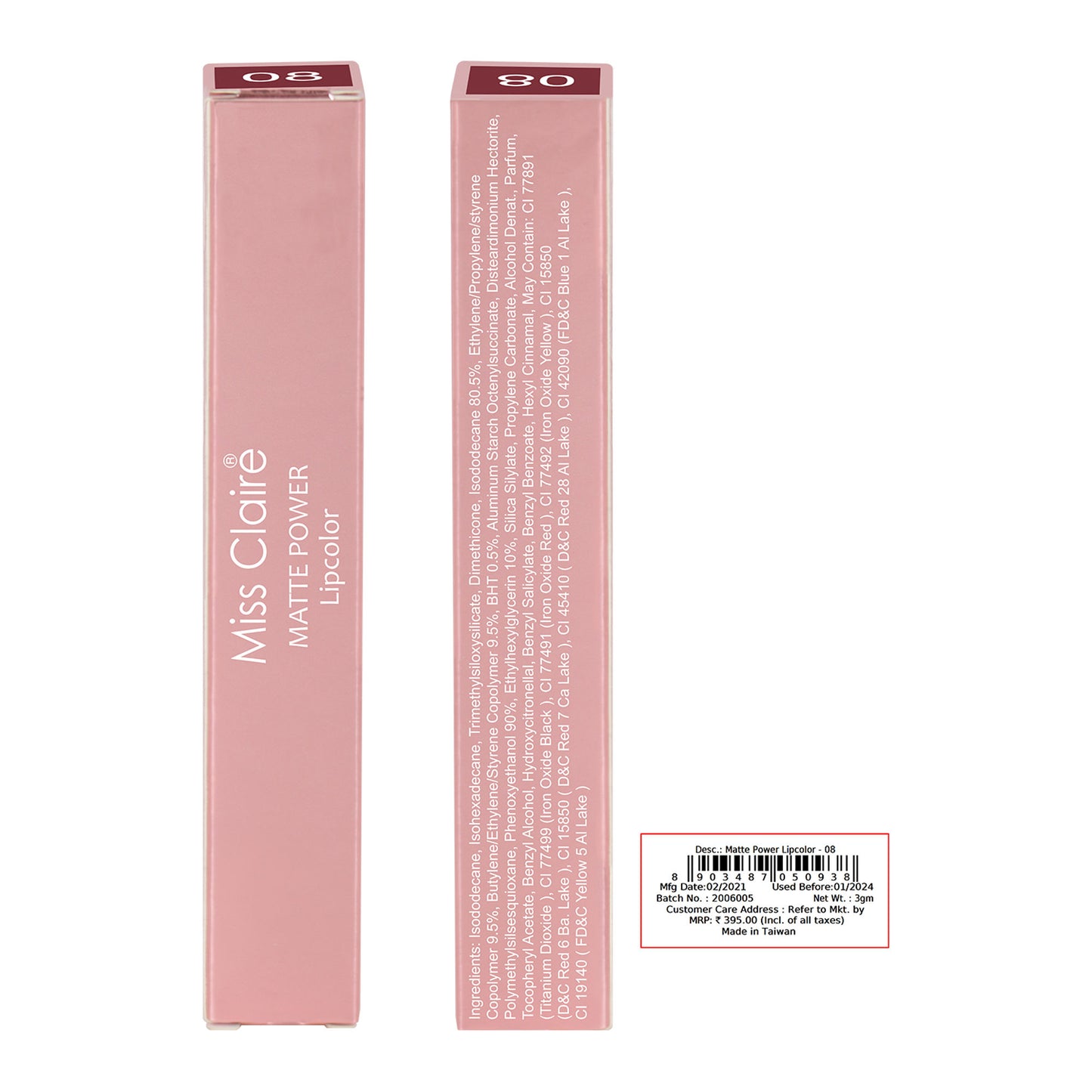 Miss Claire Matte Power Lipcolor - 8 - Distacart