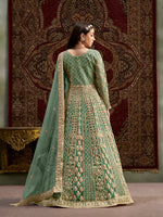 Thumbnail for Monjolika Fashion Light-Green Color Embroidered Santoon Net Salwar Suit