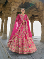 Thumbnail for Monjolika Fashion Rani Pink Silk Embroidered Sequins Thread And Zari Work Bridal Trendy Lehenga Choli