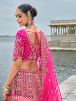 Thumbnail for Monjolika Fashion Rani Pink Silk Embroidered Sequins Thread And Zari Work Bridal Trendy Lehenga Choli
