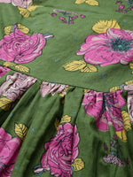 Thumbnail for Anouk Women Green & Off-White Floral Printed Pure Cotton Kurti with Dhoti Pants - Distacart