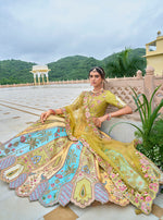 Thumbnail for Monjolika Fashion Silk Blend Embroidered Sequins Multi Colour Designer Lehenga Choli