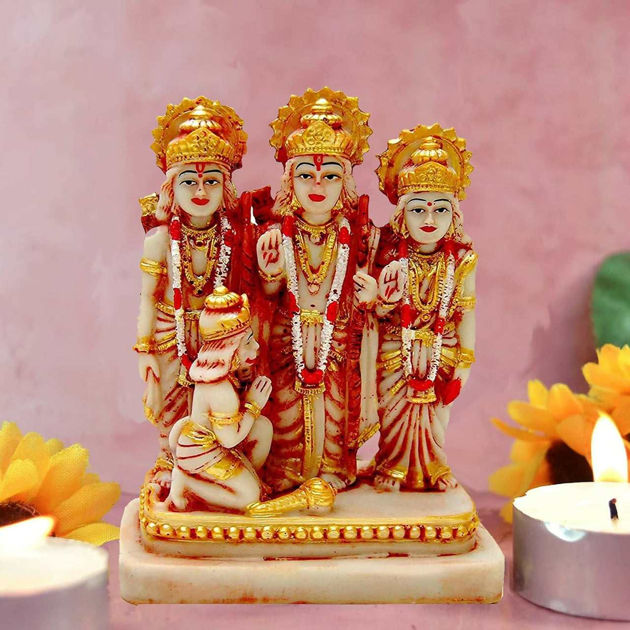 Kitlyn Ram Darbar Statue, Lord Ram, Laxman, Sita And Hanuman Ji Murti Set - Distacart