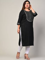 Thumbnail for Swasti Women Black & black chocolate Yoke Design Floral Kurta - Distacart