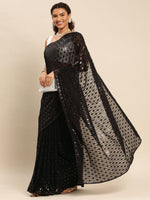 Thumbnail for kasee Embellished Sequinned Pure Georgette Saree - Distacart