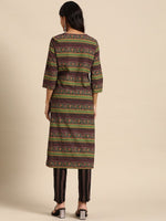 Thumbnail for All About You Women Ethnic Motifs Printed Pure Cotton Kurta with Trousers - Distacart
