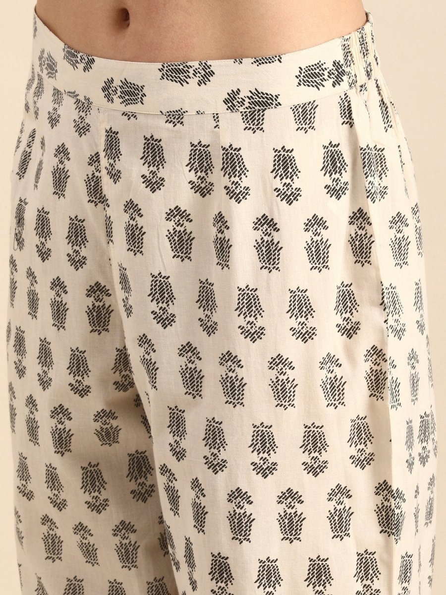Anouk Women Pure Cotton Ethnic Motifs Printed Kurta with Trousers - Distacart
