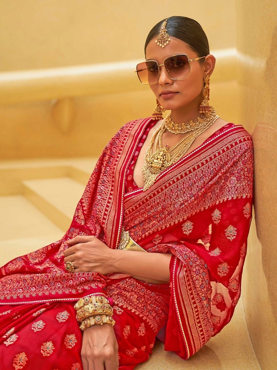 Anouk Woven Design Zari Organza Banarasi Saree - Distacart