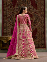 Thumbnail for Monjolika Fashion Rani-Pink Color Embroidered Santoon Net Salwar Suit