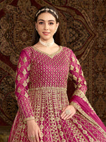 Thumbnail for Monjolika Fashion Rani-Pink Color Embroidered Santoon Net Salwar Suit