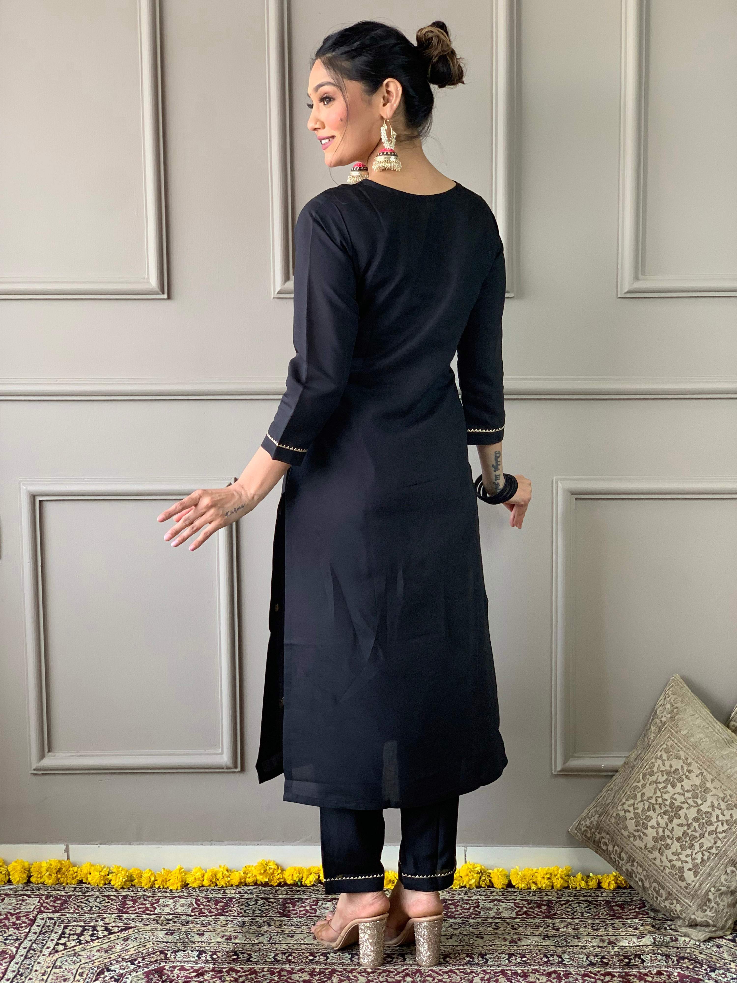The52 Viscose Fabric work Straight cut Kurta, Pant and Dupatta Set