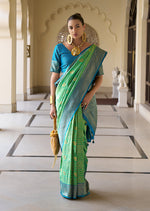 Thumbnail for Monjolika Fashion Banarasi Silk Weaving Light Green Trendy Saree