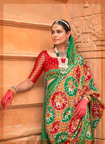 Thumbnail for Monjolika Fashion Multi Colour Patola Print Silk Ceremonial Trendy Saree