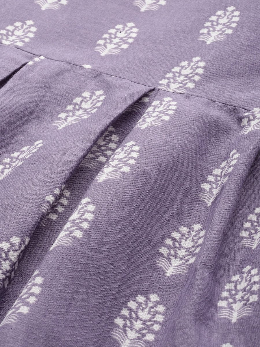 Anouk Women Purple & White Printed Kurti with Dhoti Pants - Distacart