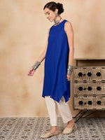 Thumbnail for InWeave Ink Blue Short Kurta