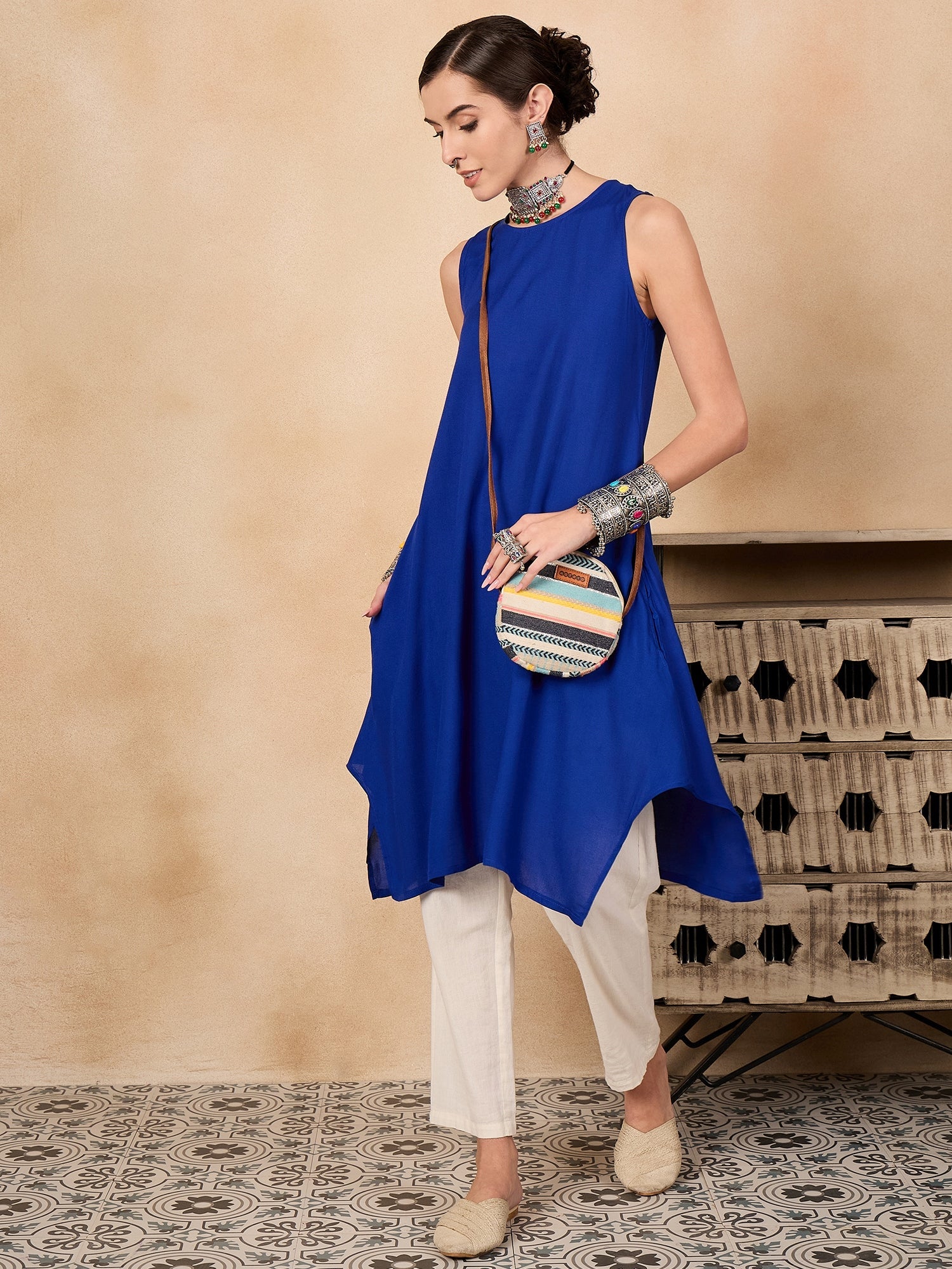 InWeave Ink Blue Short Kurta