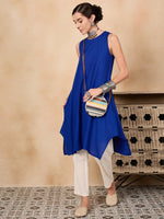 Thumbnail for InWeave Ink Blue Short Kurta