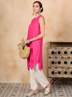 Thumbnail for InWeave Fuchsia Short Kurta