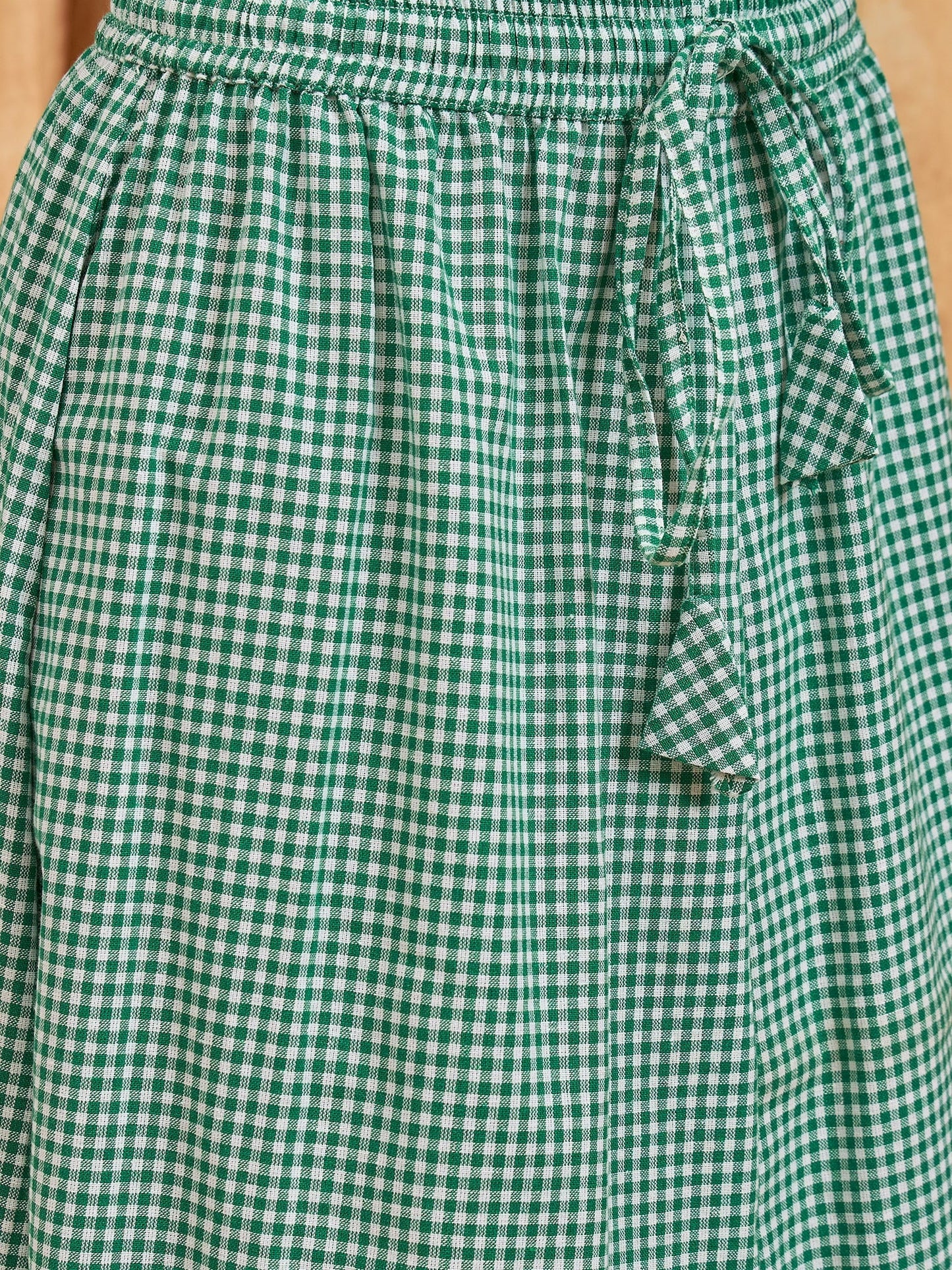 InWeave Green Small Check Skirt - Distacart
