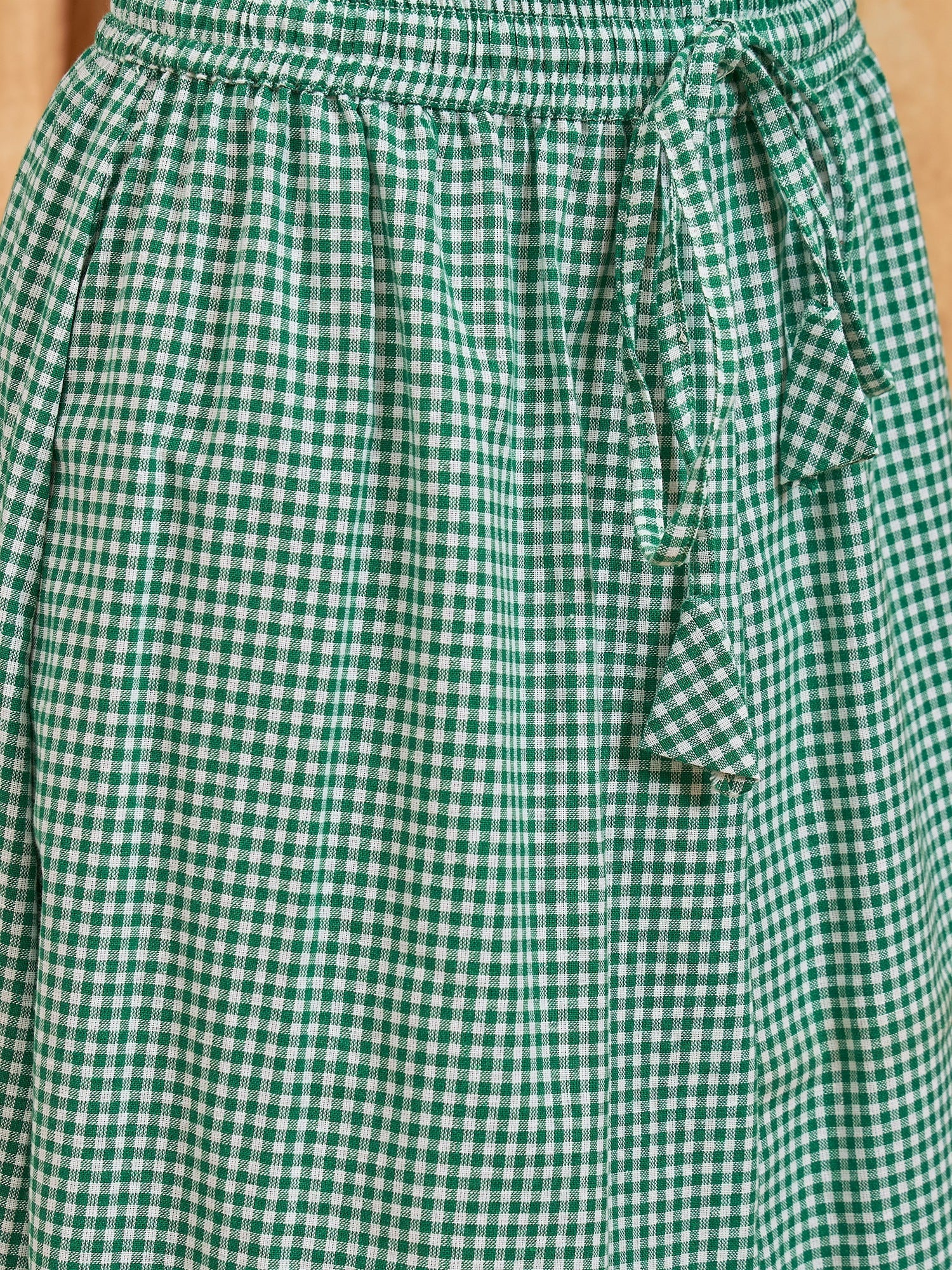 InWeave Green Small Check Skirt - Distacart