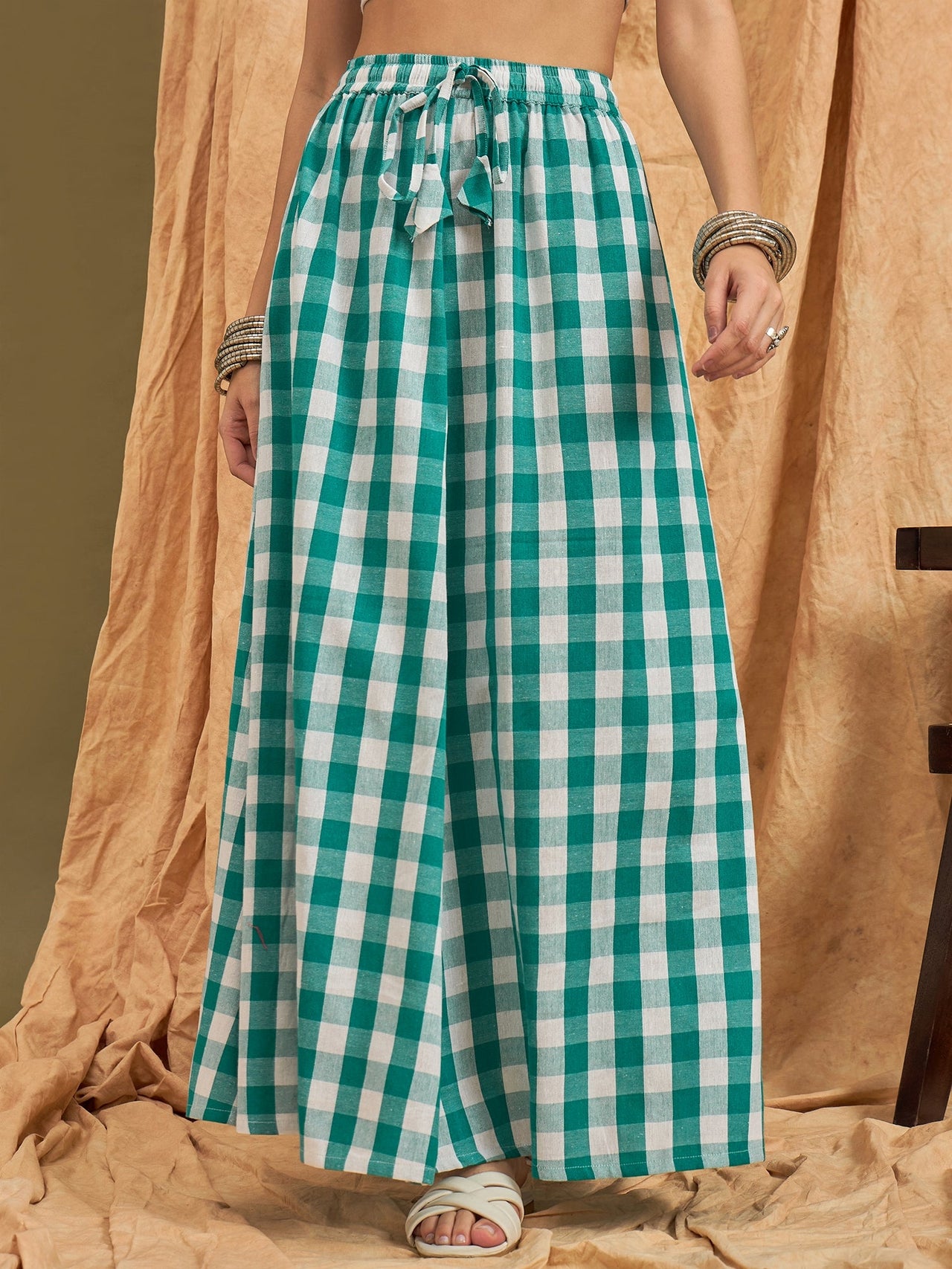 InWeave Light Blue Big Check Skirt