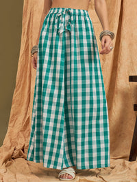 Thumbnail for InWeave Light Blue Big Check Skirt