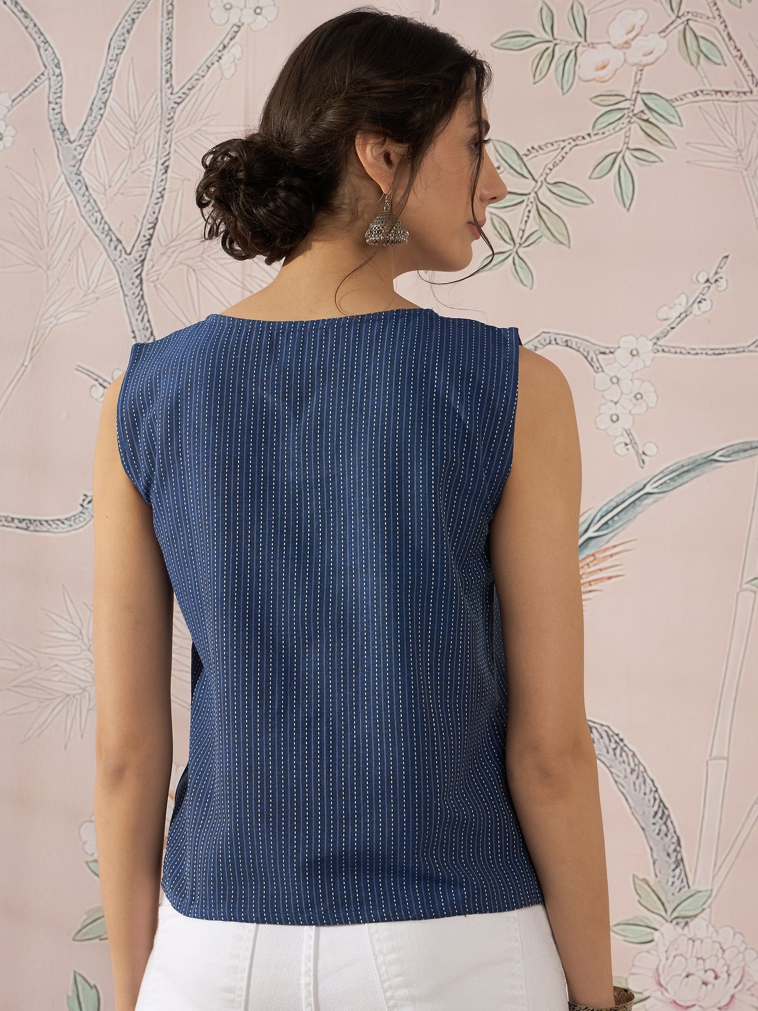 InWeave Blue Kantha W/S Top - Distacart
