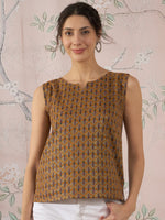 Thumbnail for InWeave Mustard Foil Print W/S Top