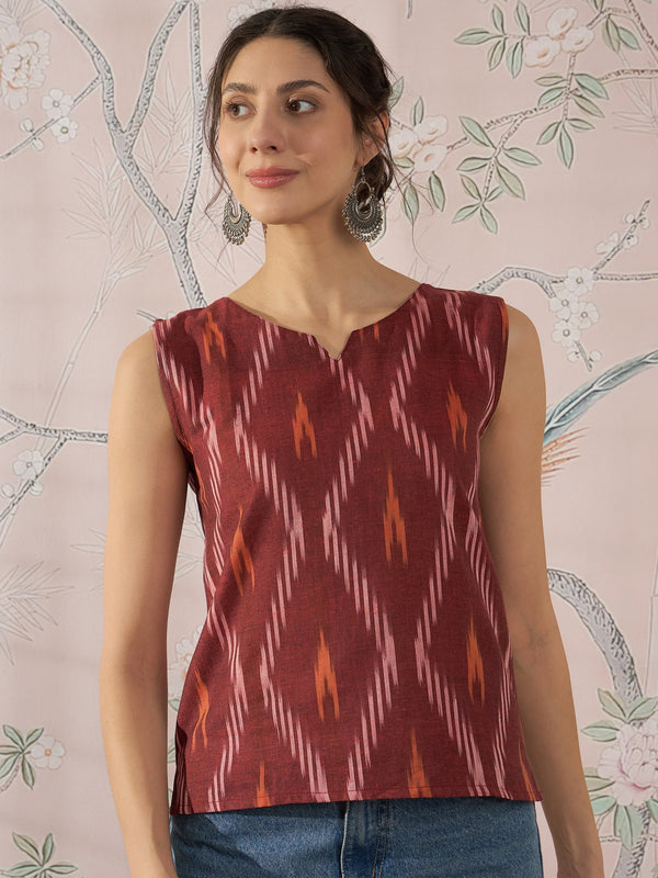 InWeave Rust Ikkat W/S Top