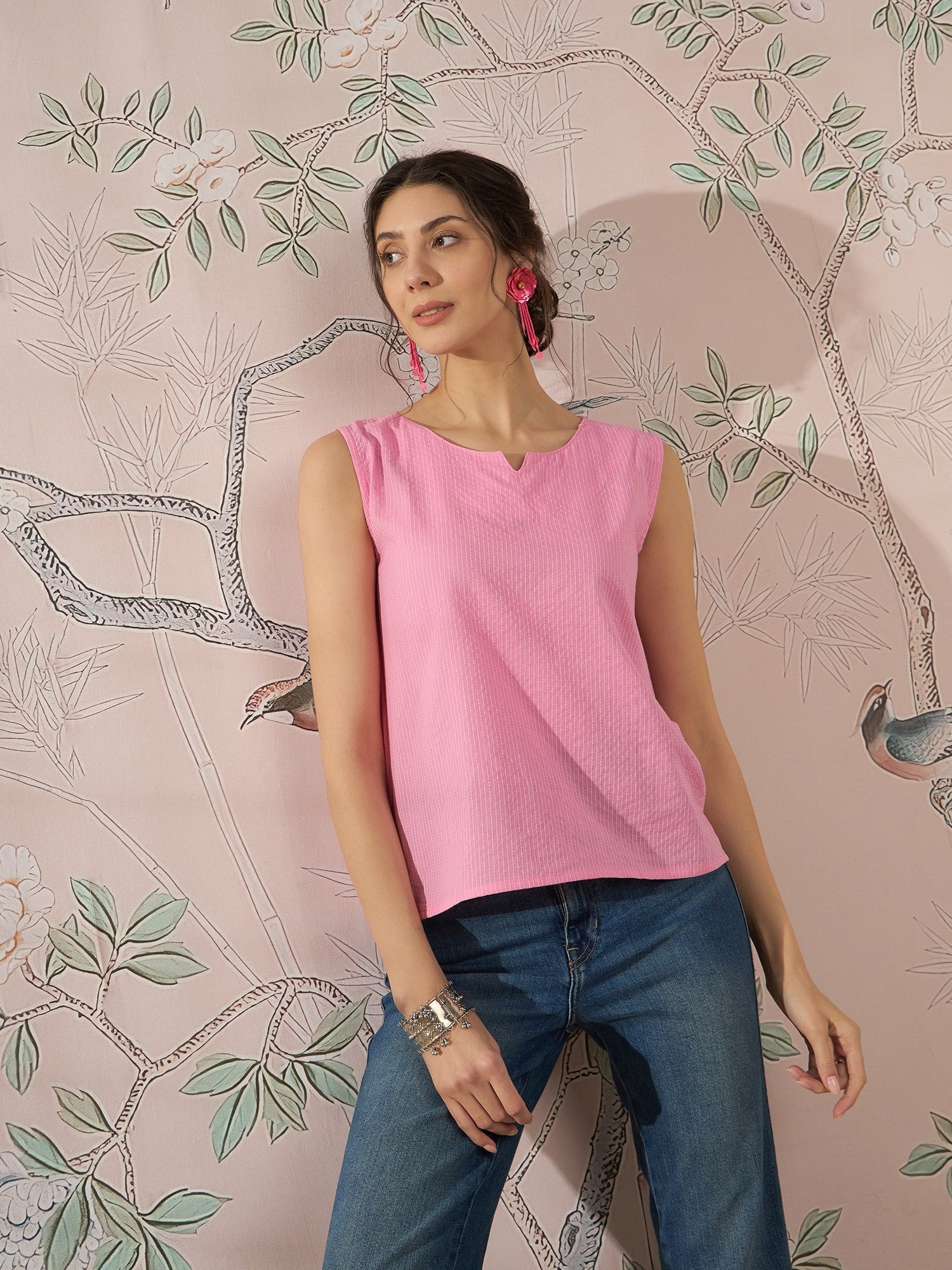 InWeave Baby Pink Kantha W/S Top - Distacart