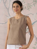 InWeave Light Brown Kantha W/S Top - Distacart