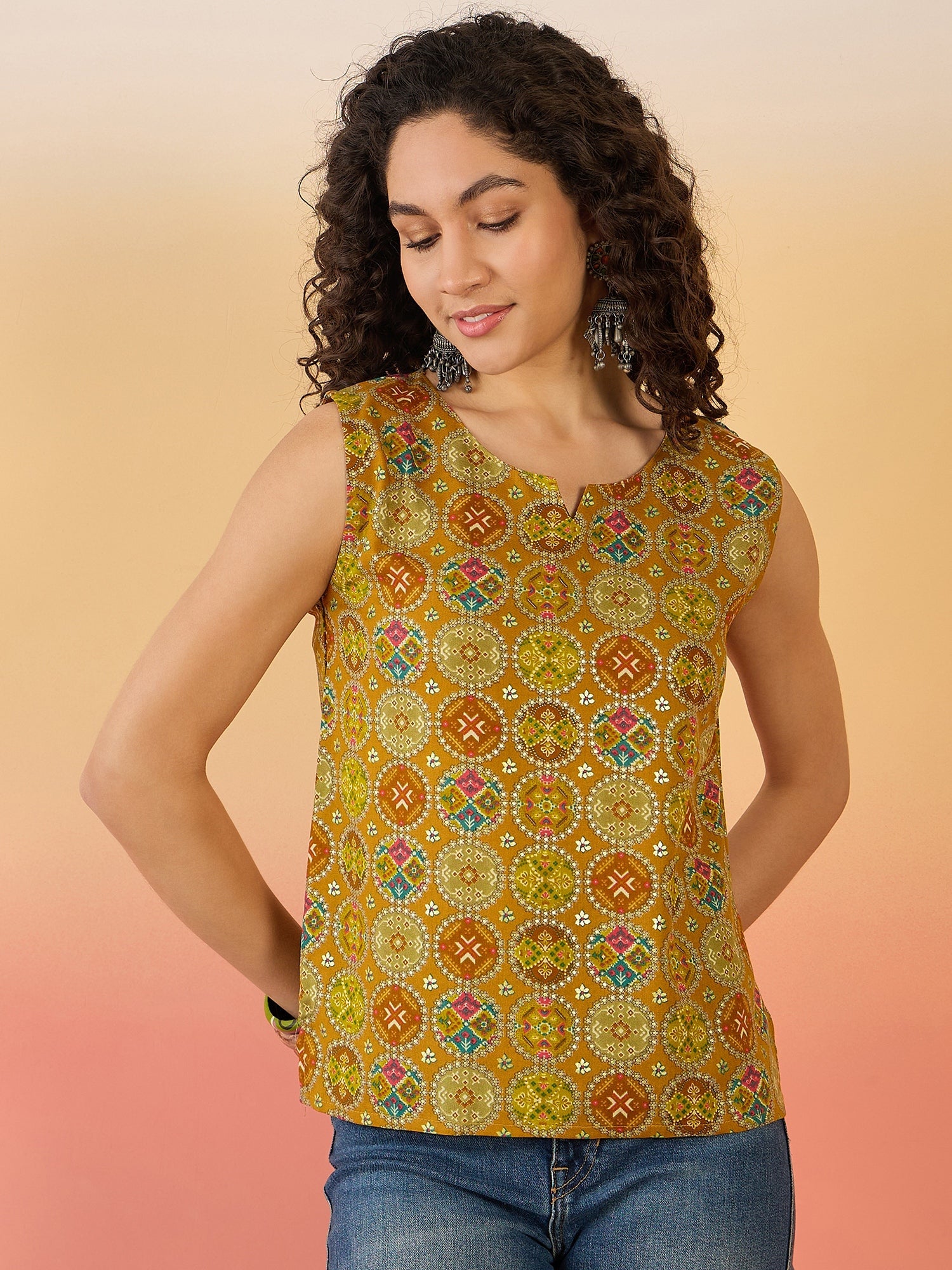 InWeave Ochre Round Multi Foil W/S Top