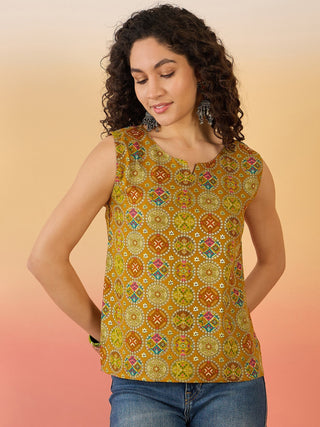 InWeave Ochre Round Multi Foil W/S Top