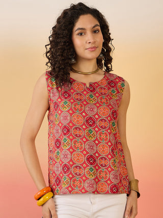 InWeave Red Round Multi Foil W/S Top