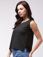 Thumbnail for InWeave Black Kantha Sleeveless Top