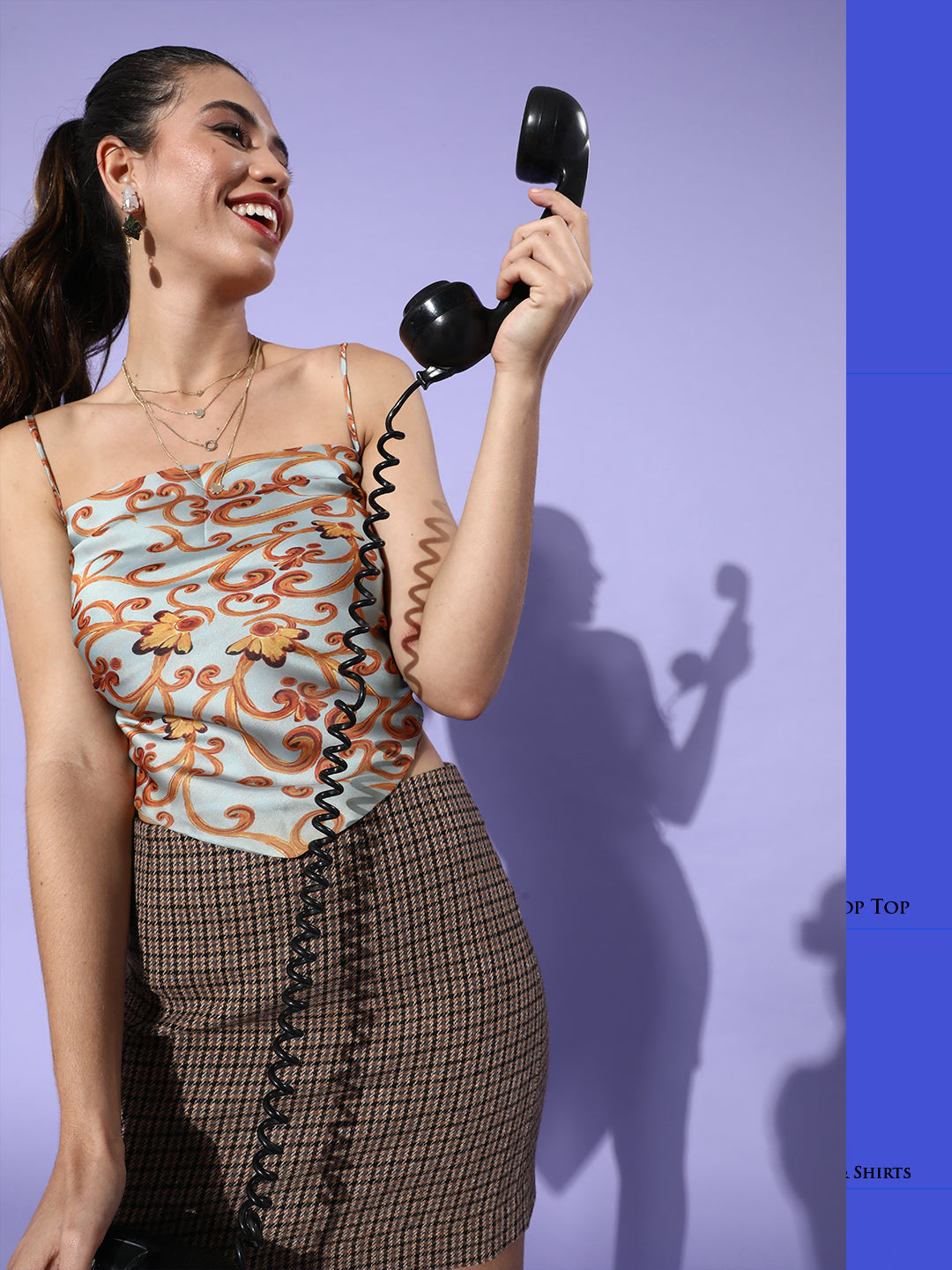 InWeave Green Mustard Swril Print Scarf Top - Distacart