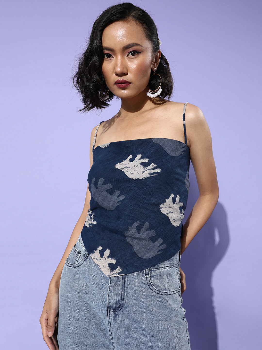 InWeave Blue Elephant Scarf Top