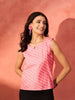 InWeave Pink White Gold Dot Print W/S Top - Distacart
